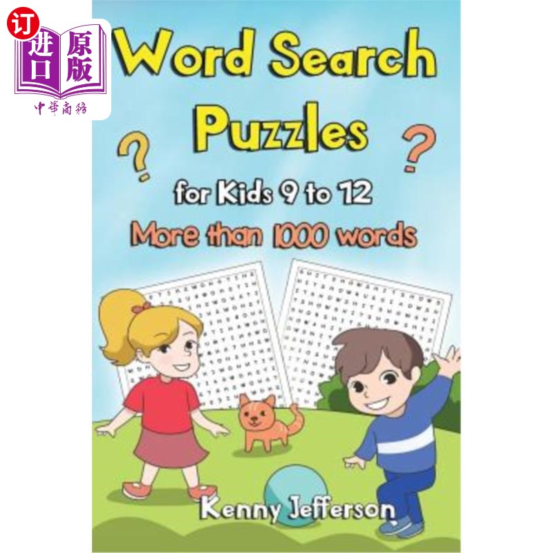 海外直订Word Search Puzzles for Kids Ages 9 to 12: More Than 1000 Words and 100 Fun Puzz 9-12岁儿童的字谜