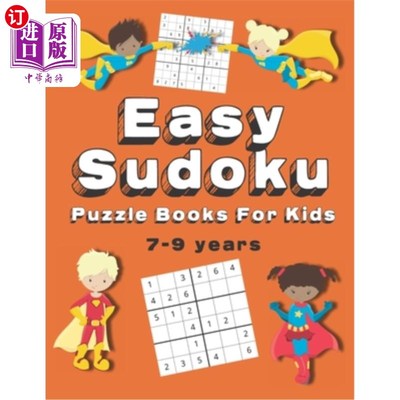 海外直订Easy Sudoku Puzzle Books For Kids: 150+ Sudoku Puzzles Ages 7-9 Large Print 儿童简易数独益智书：150多个7-9