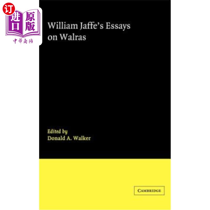 海外直订William Jaffe's Essays on Walras 威廉·雅菲的瓦尔拉斯随笔