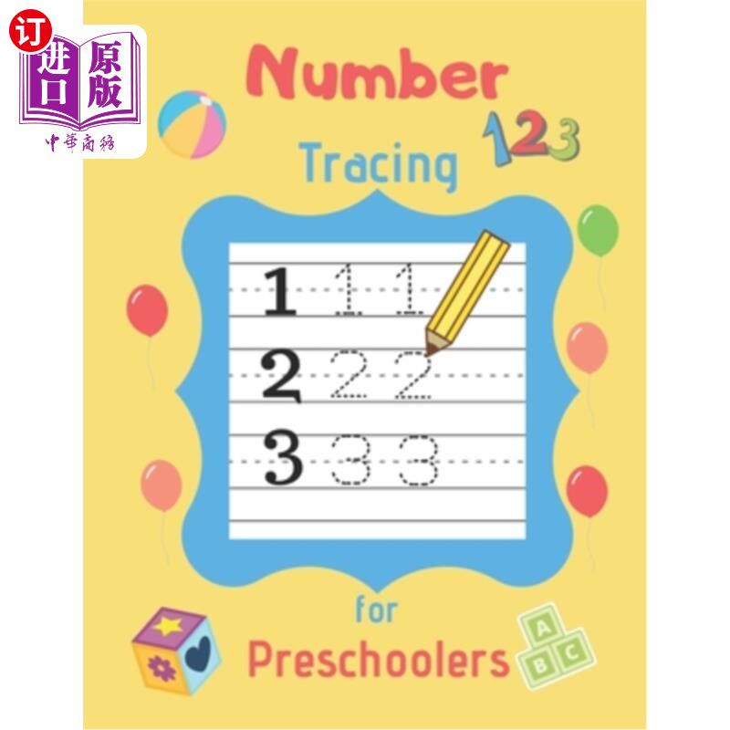 海外直订Number Tracing for Preschoolers: Learn Numbers 0 to 20! - Number Tracing Practic 学龄前儿童数字追踪：学习数