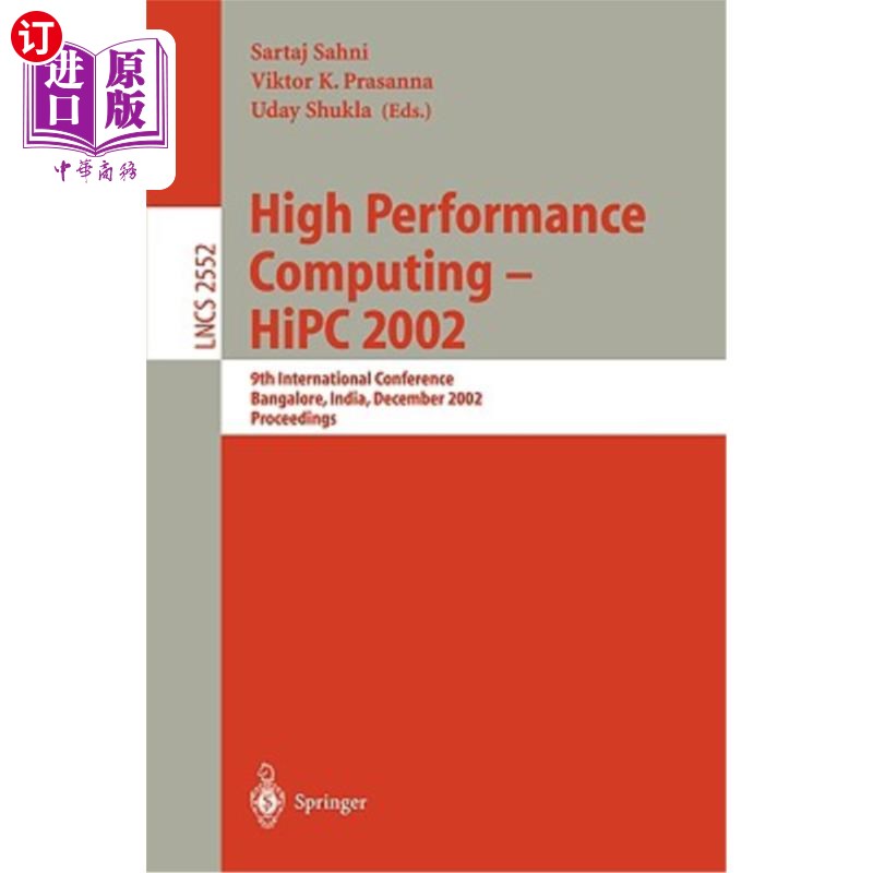 海外直订High Performance Computing- HIPC 2002: 9th International Conference Bangalore,高性能计算- HIP