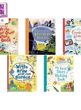 自己写 共5册 英文原版 儿童创造力启蒙激发系列 我的故事创作书 漫画故事 创意写作 Write Your Own Stories【中商原版】
