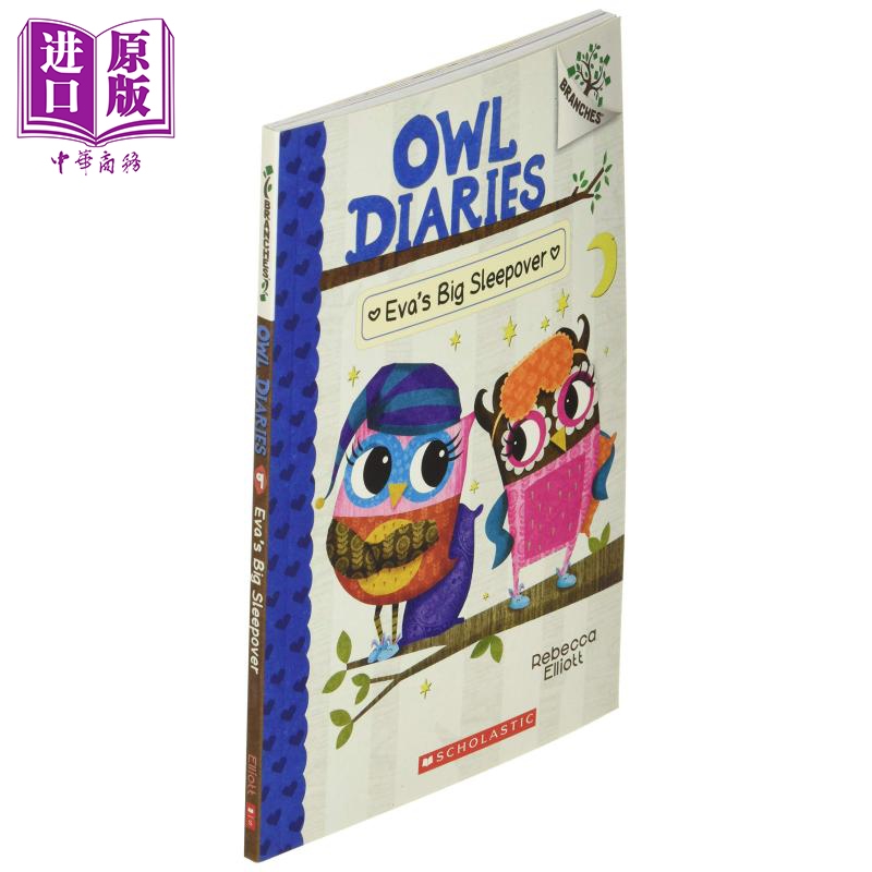 现货 Owl Diaries #09: Eva’S Big Sleepover 学乐大树系列：猫头鹰日记9 英文原版 进口图书 儿童读物 5-7岁【中商原版】