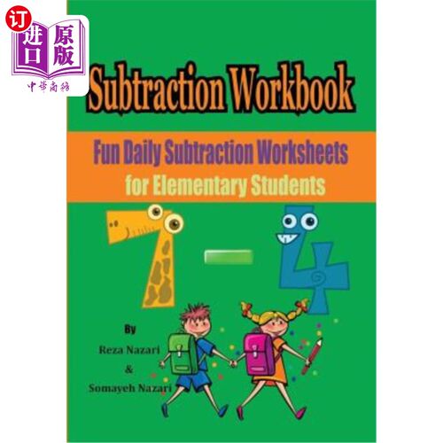 海外直订Subtraction Workbook: Fun Daily Subtraction Worksheets for Elementary Students 减法练习册：有趣的小学生日常