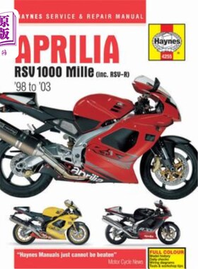 海外直订Aprilia RSV 1000 Mille (Inc. Rsv-R) '98 to '03 1998年至2003年Aprilia RSV 1000 Mille（包括RSV-R）