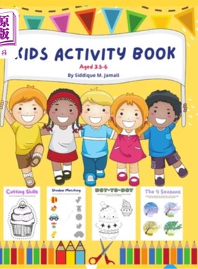 海外直订Kids Activity Book Aged 3.5-6: Pre homeschool brain and IQ boosting activity boo 3.5-6岁儿童活动