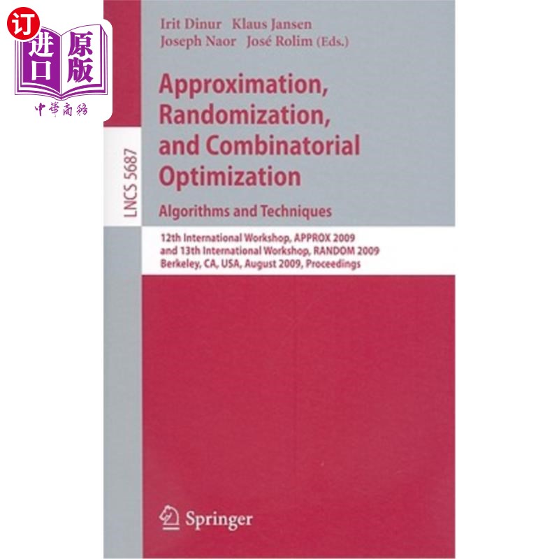海外直订Approximation, Randomization, and Combinatorial Optimization. Algorithms and Tec 近似，随机化和组合优化。算