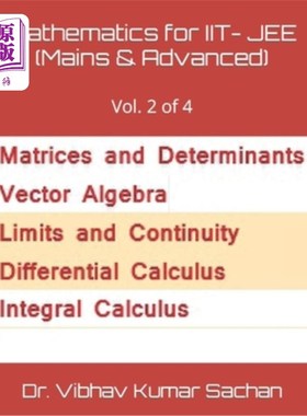 海外直订Mathematics for IIT- JEE (Mains & Advanced): Vol. 2 of 4 数学IIT- JEE(主要和高级):卷2 4