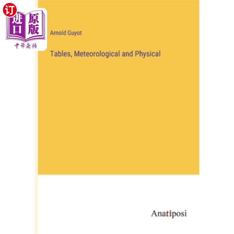 海外直订Tables, Meteorological and Physical 表格，气象和物理