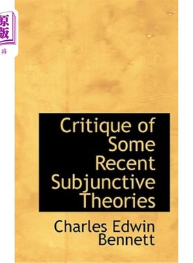 海外直订Critique of Some Recent Subjunctive Theories 对一些最新虚拟理论的批判