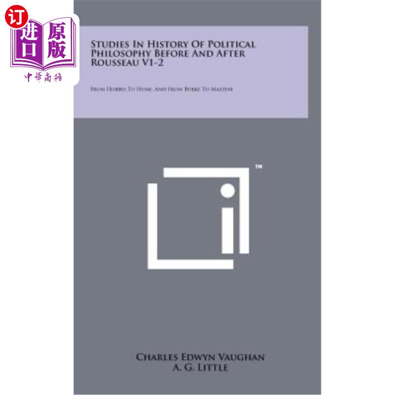 海外直订Studies in History of Political Philosophy Before and After Rousseau V1-2: From  卢梭前后的政治哲学史研究V1