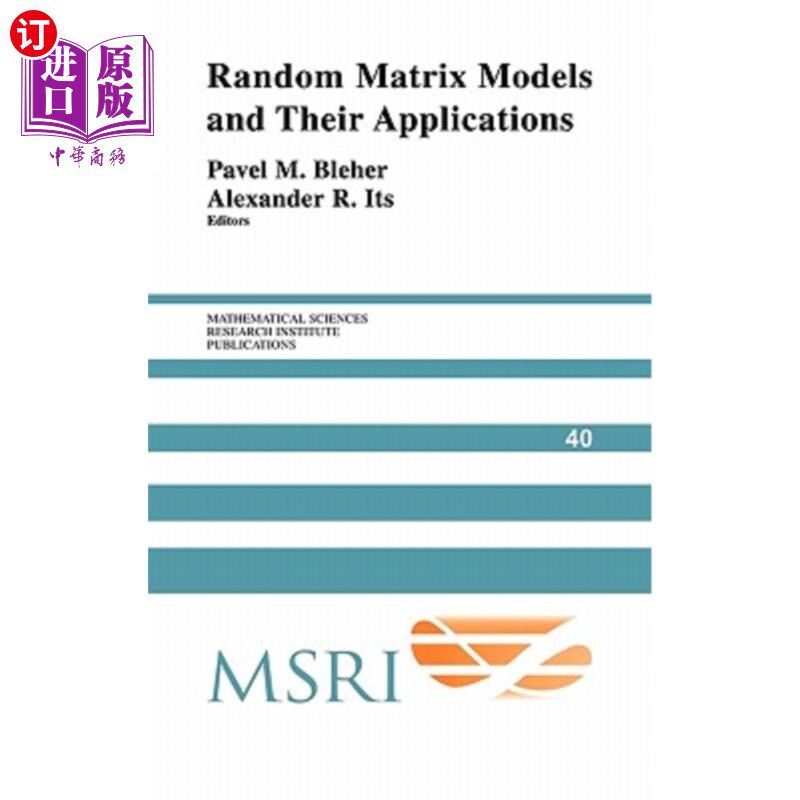 海外直订Random Matrix Models and Their Applications 随机矩阵模型及其应用