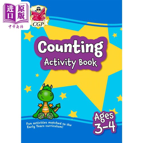 现货 英国CGP教辅 新版3-4岁数数活动书学前班在家学习 New Counting Activity Book for Ages 3-4 含答案 英文原版【中商原版】
