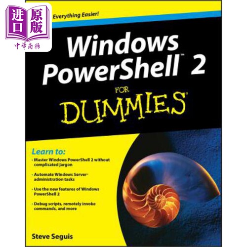 Windows Powershell 2 入门 Windows Powershell 2 For Dummies 英文原版 Steve Seguis Microsoft 自动化 计算机【中商原版】