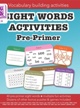 海外直订Sight Words Pre-primer vocabulary building activities: Education resources by Bo 学前词汇培养活动:由
