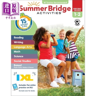 英文原版 Summer 美国IXL暑期衔接活动手册 二年级 新版 Carson 一年级 Activities Bridge Dellosa 中商原版 Grades