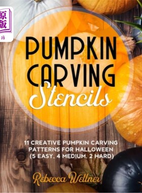海外直订Pumpkin Carving Stencils: 11 Creative Pumpkin Carving Patterns for Halloween (5  南瓜雕刻模板：11个万圣节创