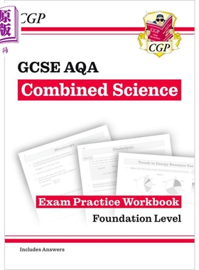 现货 CGP New GCSE Combined Science AQA Exam Practice Workbook - Foundation 综合科学AQA考试练习手册-基础【中商原版】