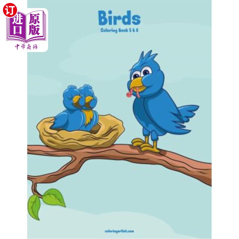 海外直订Birds Coloring Book 5 & 6 鸟类填色书5 & 6