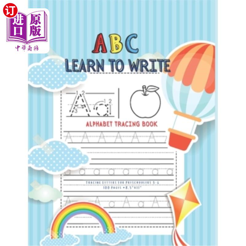 海外直订Learn To Write - Tracing Letters For Preschoolers 3-6: Alphabet Tracing Book - 1 3-6岁学龄前儿童学习书写-字