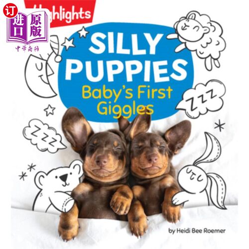 海外直订Silly Puppies: Read Aloud Baby Board Book with Silly Puppy Photos and Simple Rhy 傻傻的小狗：在这本有趣的睡