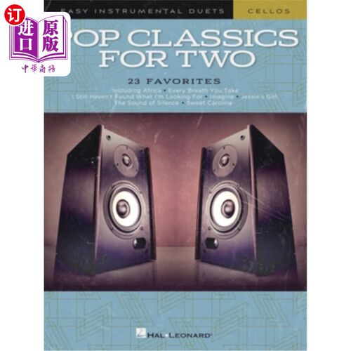 海外直订Pop Classics for Two Cellos: Easy Instrumental Duets 流行经典双大提琴：简单的乐器二重奏