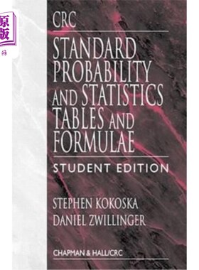 海外直订CRC Standard Probability and Statistics Tables and Formulae, Student Edition CRC标准概率统计表和公式，学生
