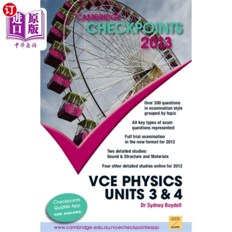 海外直订Cambridge Checkpoints VCE Physics Units 3 and 4...剑桥关卡VCE物理单元3和4 2013