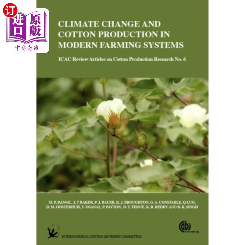 海外直订Climate Change and Cotton Production in Modern F... 气候变化与现代农业系统中的棉花生产