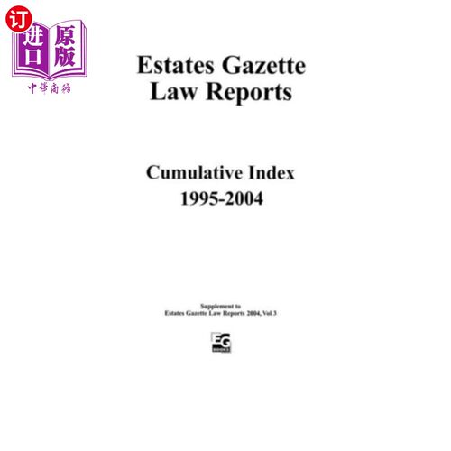 海外直订EGLR 2004 Cumulative Index EGLR 2004累积指数