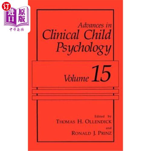 海外直订医药图书Advances in Clinical Child Psychology: Volume 15 临床儿童心理学进展：第15卷