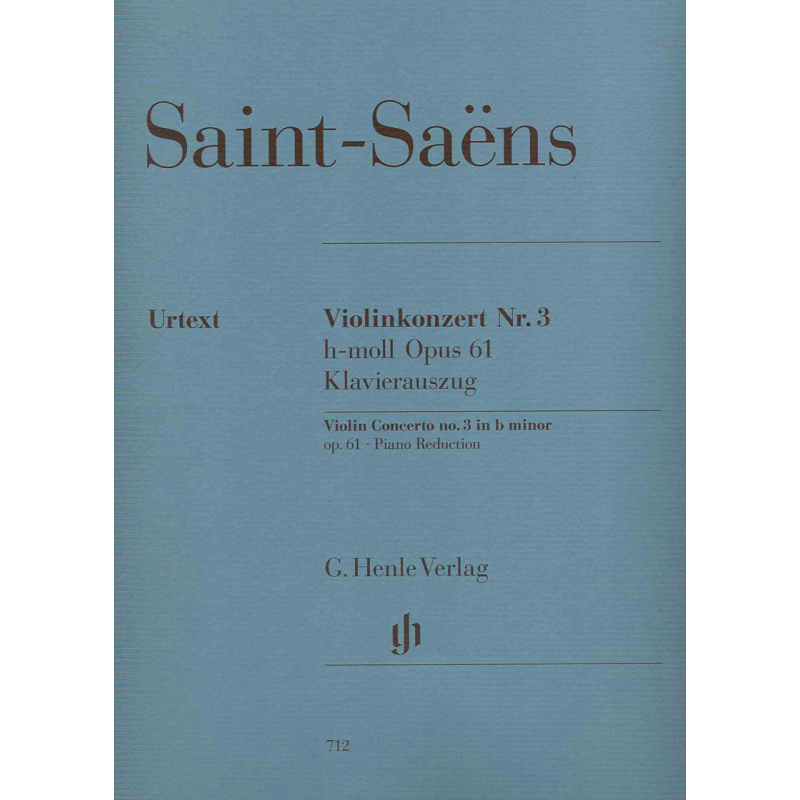 Violin Concerto no. 3 b minor op. 61 进口艺术 圣桑第三小提琴协奏曲 B小调 op61 附钢伴【中商原版】