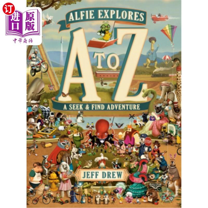 海外直订Alfie Explores A to Z: A Seek-And-Find Adventure 阿尔菲探索A到Z：一个寻找和发现的冒险