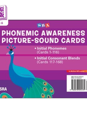 海外直订Phonemic Awareness PreK-K, Picture/Sound Cards 音素识别PreK-K，图片/声卡