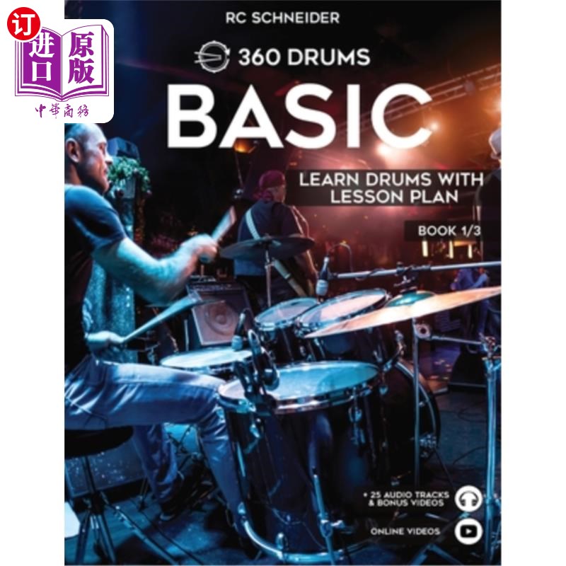 海外直订BASIC - Learn Drums with Lesson Plan 基础课程-根据课程计划学习鼓