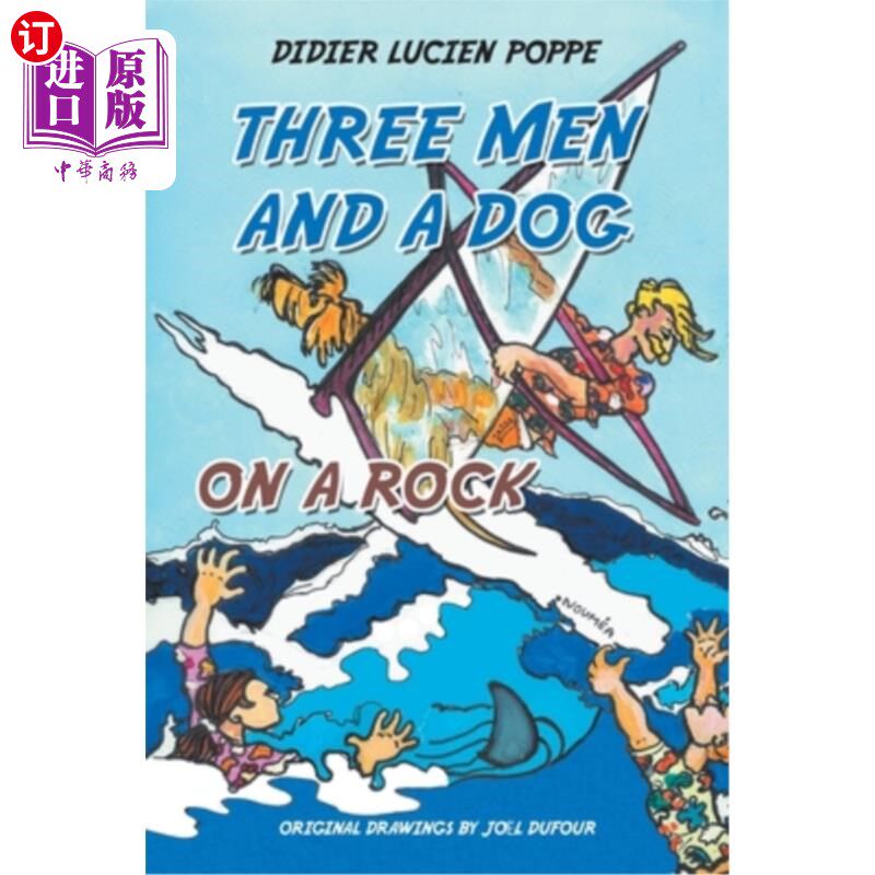 海外直订Three Men and a Dog on a Rock 三个男人和一条狗在岩石上