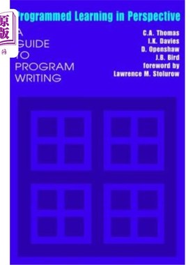 海外直订Programmed Learning in Perspective: A Guide to Program Writing 程序学习视角：程序写作指南