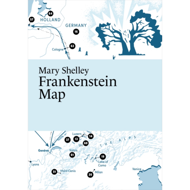 玛丽雪莱 弗兰肯斯坦地图 Mary Shelley Frankenstein Map 英文原版 Martin Thelander 经典文学 文学理论【中商原版】