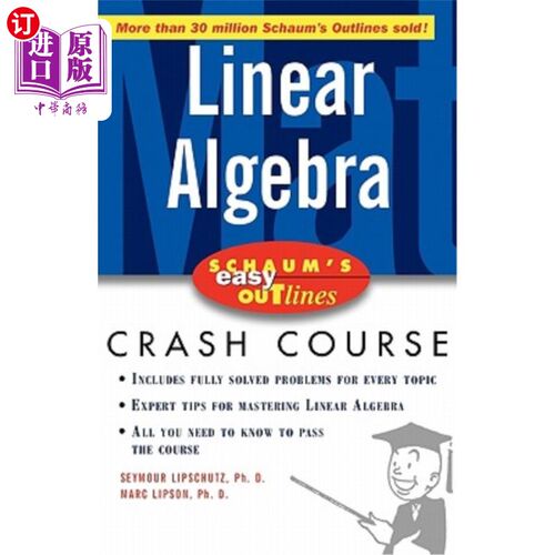 海外直订Schaum's Easy Outline of Linear Algebra Schaum的简单线性代数大纲