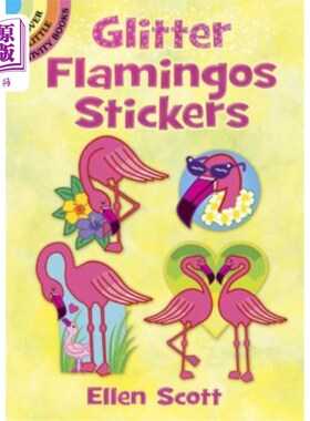 海外直订Glitter Flamingos Stickers 闪光火烈鸟贴纸
