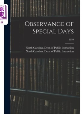 海外直订Observance of Special Days; 1959 纪念特别日;1959
