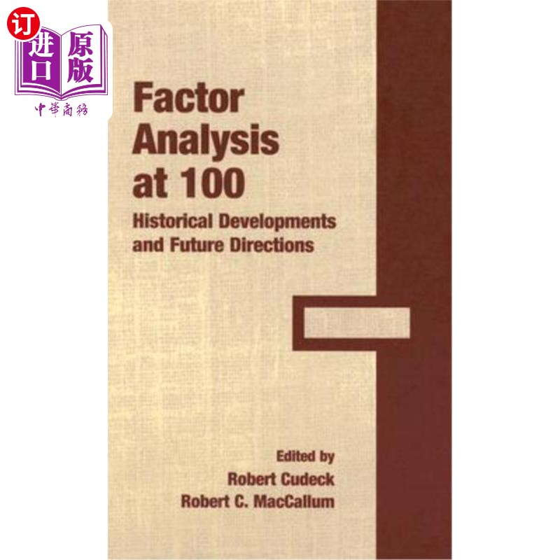 海外直订医药图书Factor Analysis at 100: Historical Developments and Future Directions 100岁时的因子分析:历史发展与