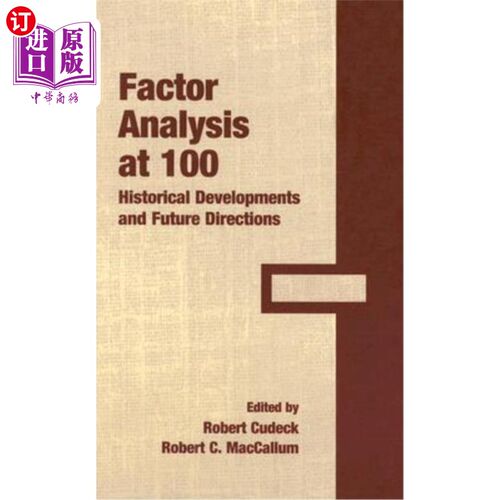 海外直订医药图书Factor Analysis at 100: Historical Developments and Future Directions 100岁时的因子分析:历史发展与
