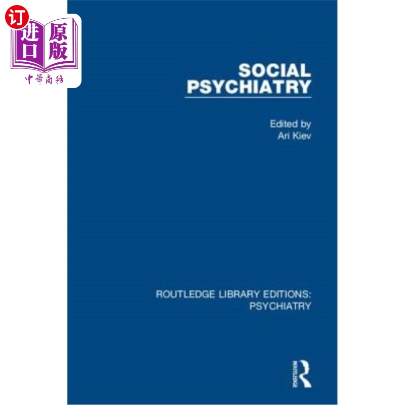 海外直订Social Psychiatry: Volume 1 社会精神病学:第1卷