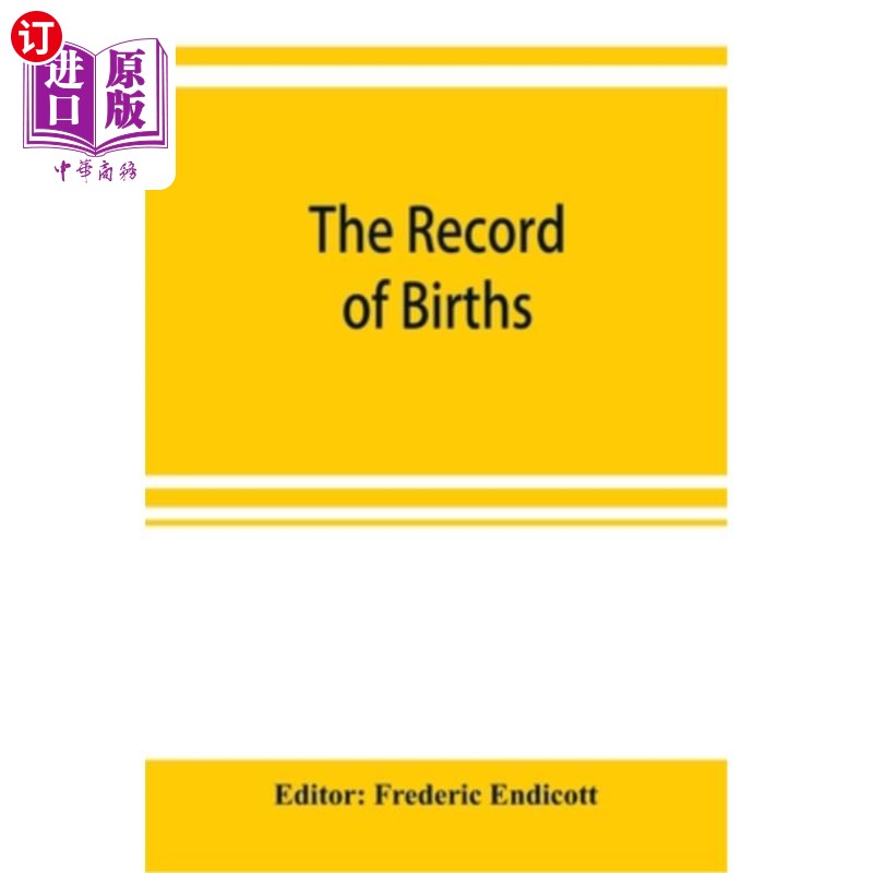 【中商海外直订】the record of births, marriages and deaths and