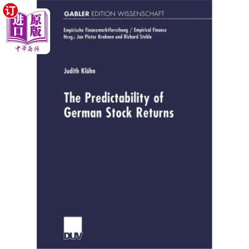 海外直订The Predictabilty of German Stock Returns 德国股票收益的可预测性