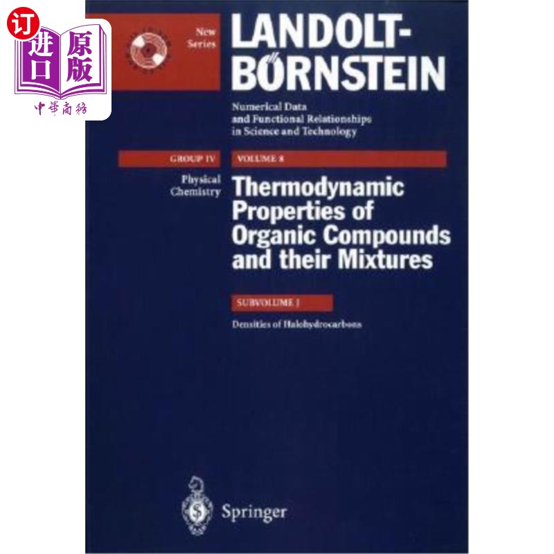 海外直订Densities of Halohydracarbons 卤代烃的密度