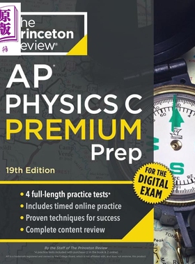 新版2026年普林斯顿AP大学考试备考物理C高级备考 4次模拟考试 Princeton Review AP Physics C Premium Prep【中商原版】