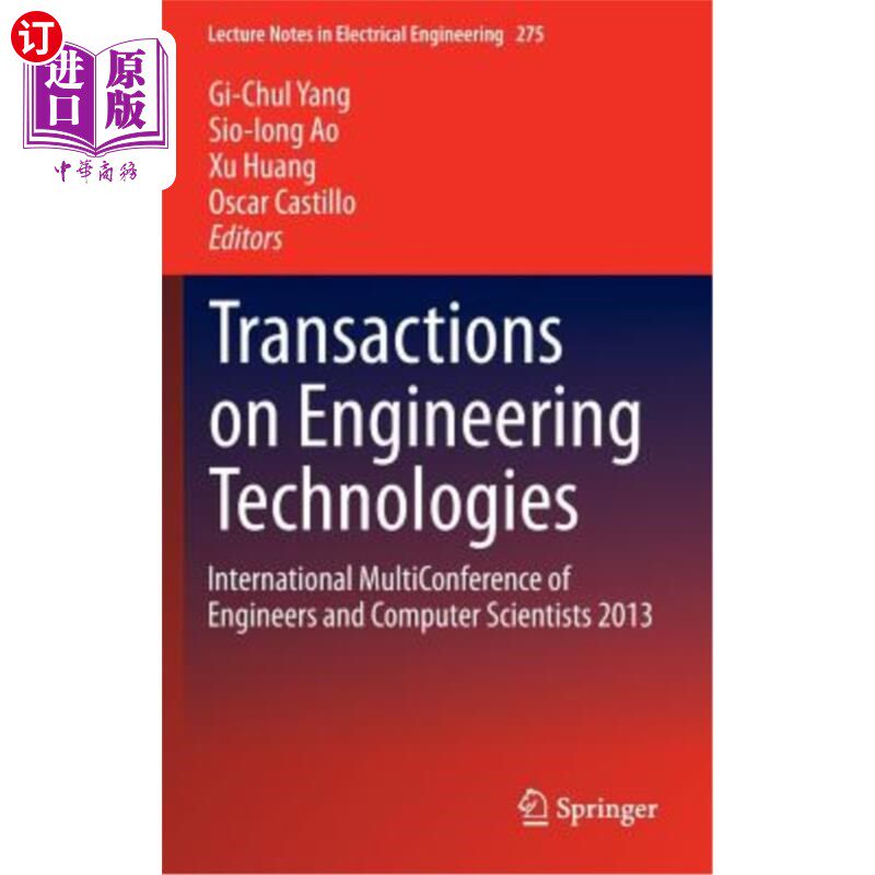 海外直订Transactions on Engineering Technologies: International Multiconference of Engin 《工程技术学报：工程师和计