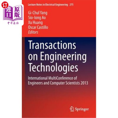 海外直订Transactions on Engineering Technologies: International Multiconference of Engin 《工程技术学报：工程师和计